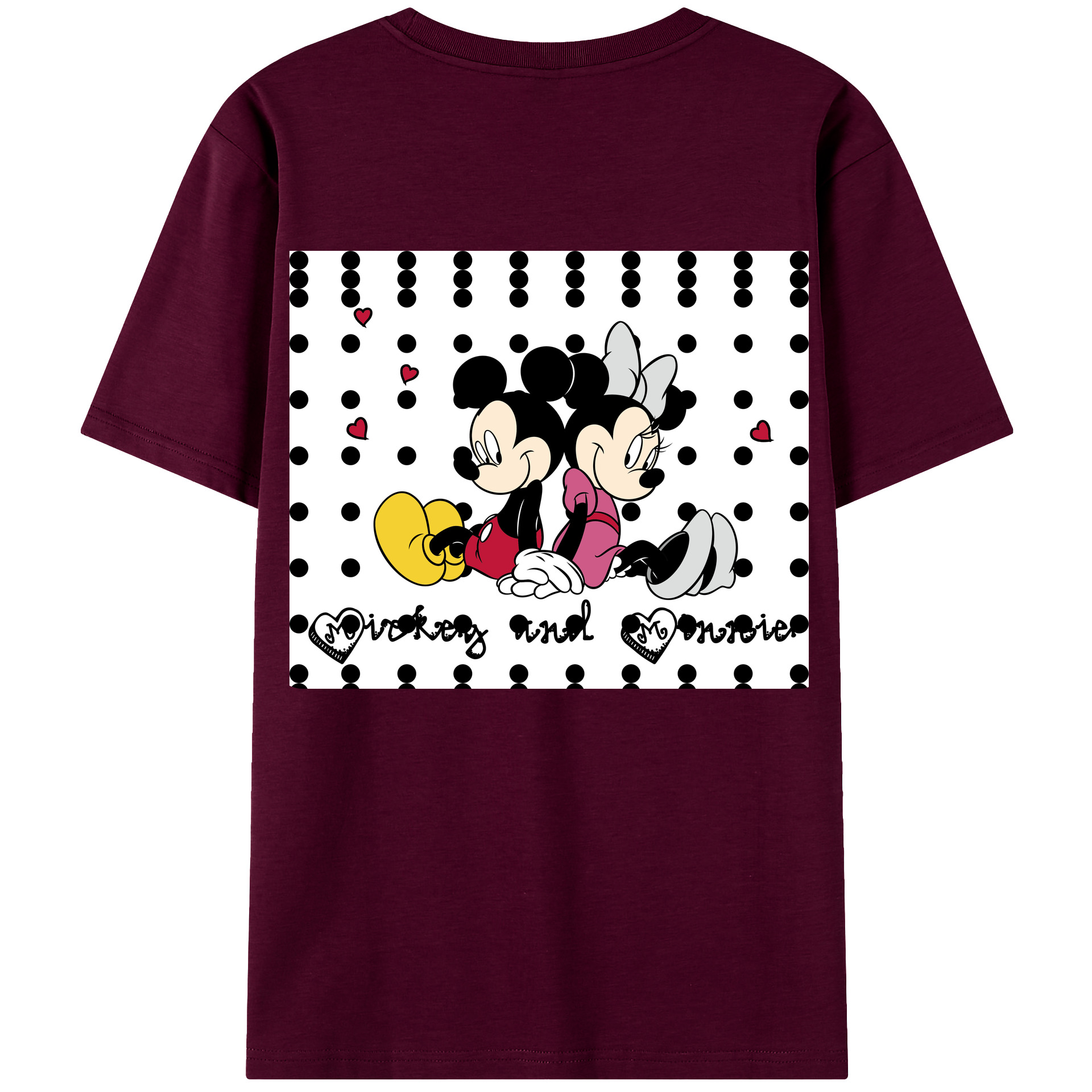 （画像用） ミッキーマウス Mickey Mouse レディース半袖Tシャツ(バックプリント)